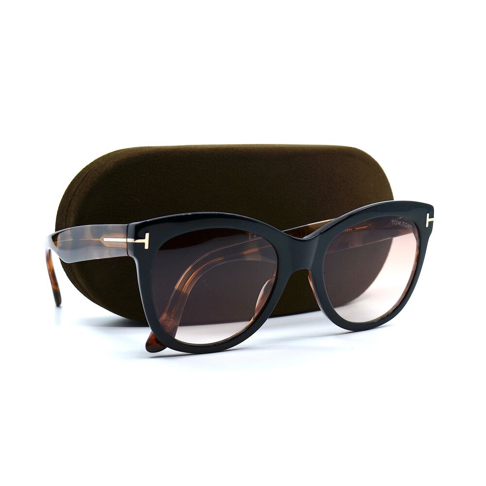 NEW TOM FORD TF870/S CARA BLACK/HAVANA PINK GRADIENT AUTHENTIC SUNGLASSES - Picture 9 of 12